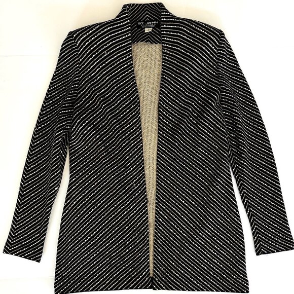 St. John Evening by Marie Gray Skirt Suit – Black w/Gold & Crystal Embembellish - Picture 3 of 8